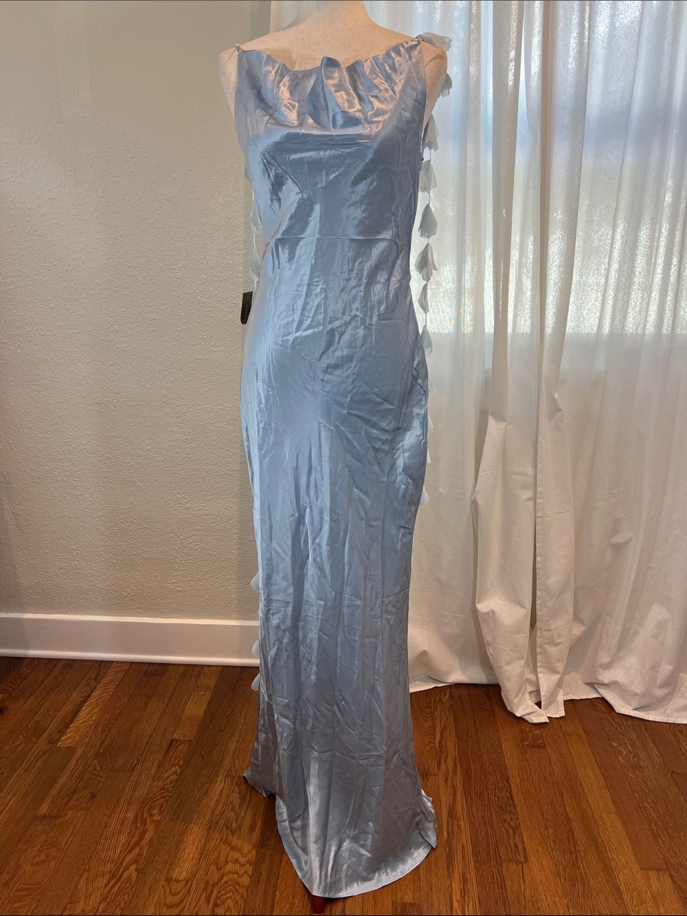 O.p.t. For Few Moda Ingrid Dress Light Blue Silk Evening Gown. Size M. NWT